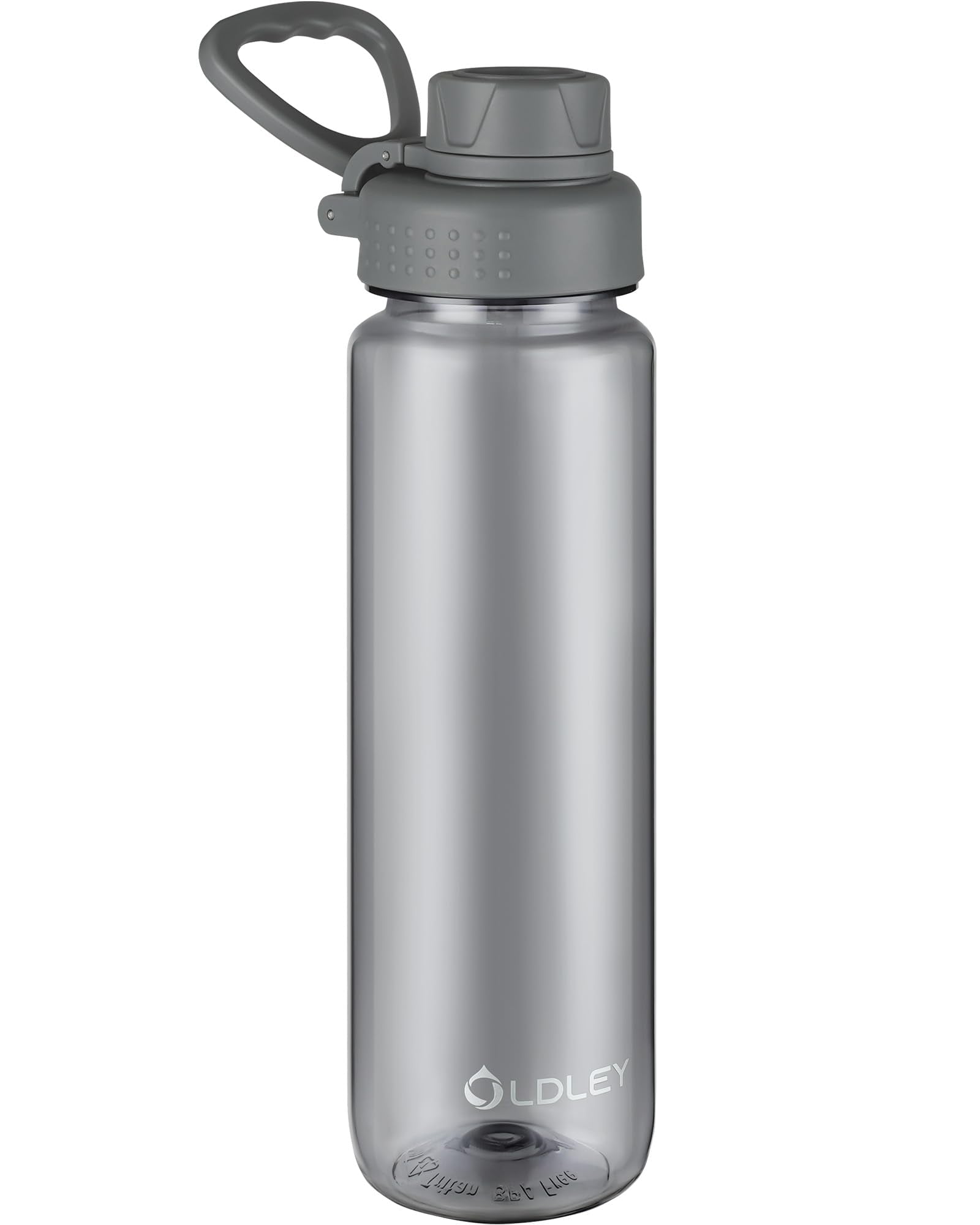 OLDLEY 600ml/20oz Water Bottle BPA Free Tritan Clear Water Bottle with Screw Lid & Carry Loop Reusable Leakproof Drinking Bottle for Sports, Gym, School, Outdoor (Black)