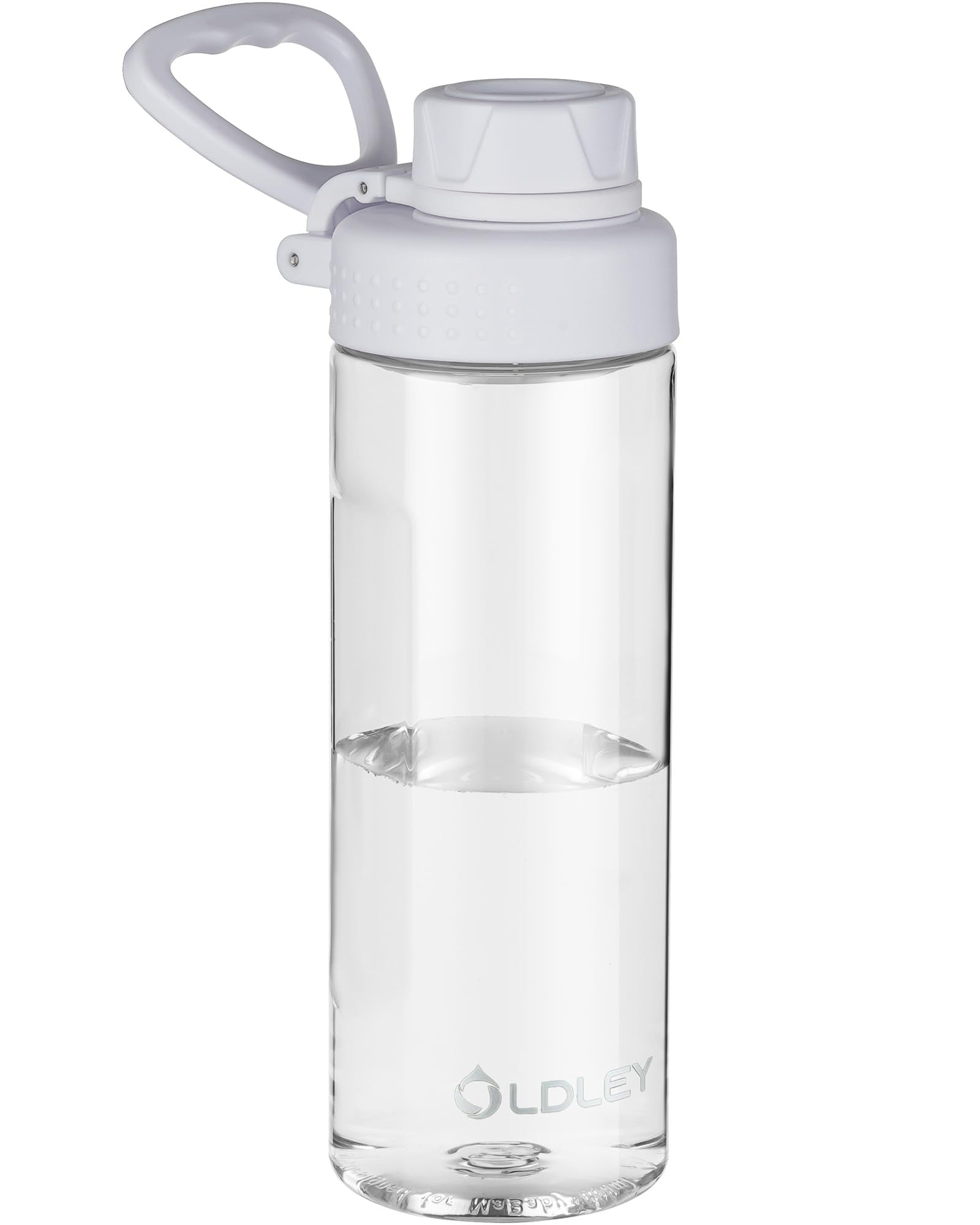 OLDLEY 600ml/20oz Water Bottle BPA Free Tritan Clear Water Bottle with Screw Lid & Carry Loop Reusable Leakproof Drinking Bottle for Sports, Gym, School, Outdoor (Black)
