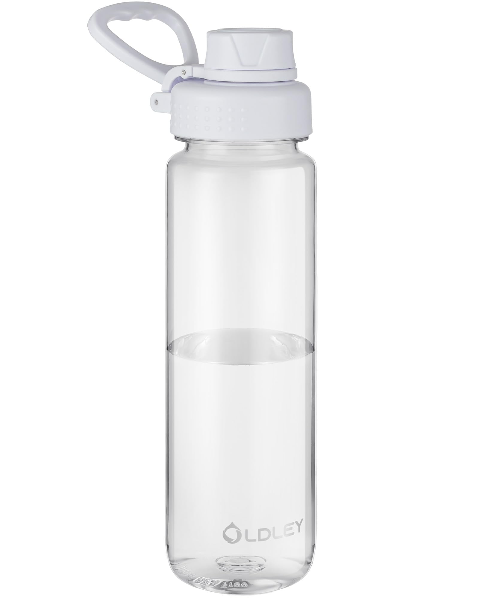 OLDLEY 600ml/20oz Water Bottle BPA Free Tritan Clear Water Bottle with Screw Lid & Carry Loop Reusable Leakproof Drinking Bottle for Sports, Gym, School, Outdoor (Black)