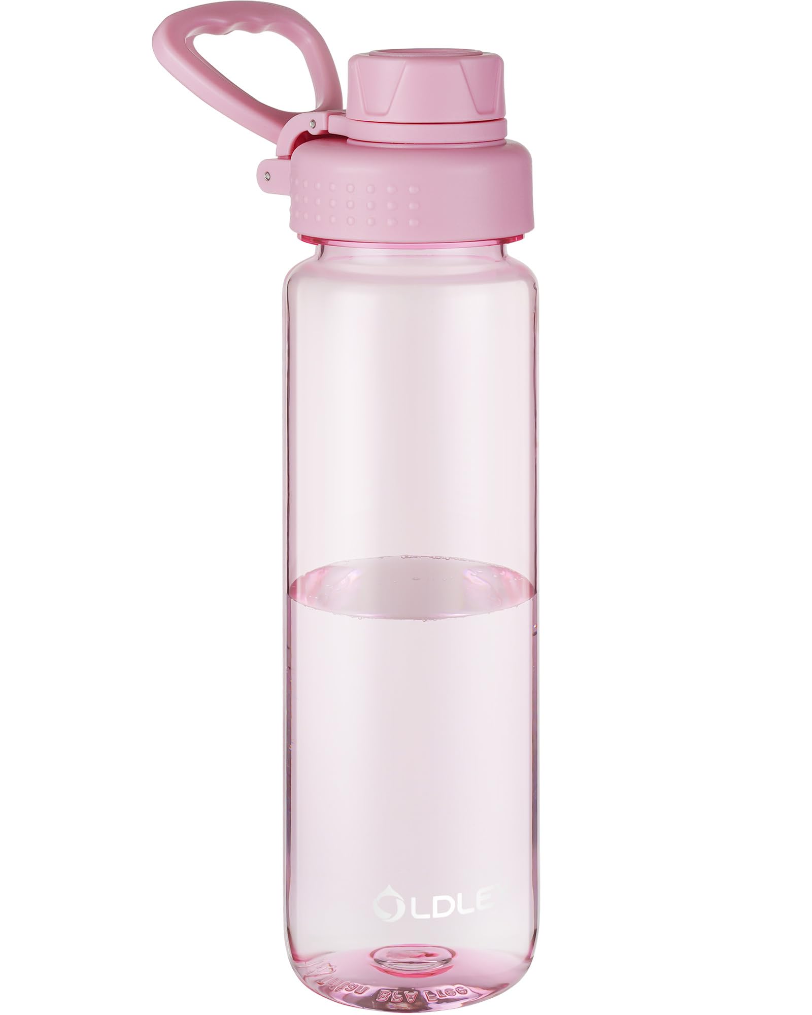 OLDLEY 600ml/20oz Water Bottle BPA Free Tritan Clear Water Bottle with Screw Lid & Carry Loop Reusable Leakproof Drinking Bottle for Sports, Gym, School, Outdoor (Black)