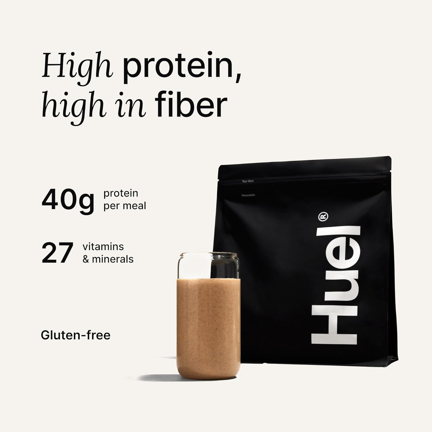 Huel Black Edition - Nutritionally Complete 100% Vegan Gluten-Free - Less Carbs More Protein - Powdered Meal (Chocolate, 1 Bag)
