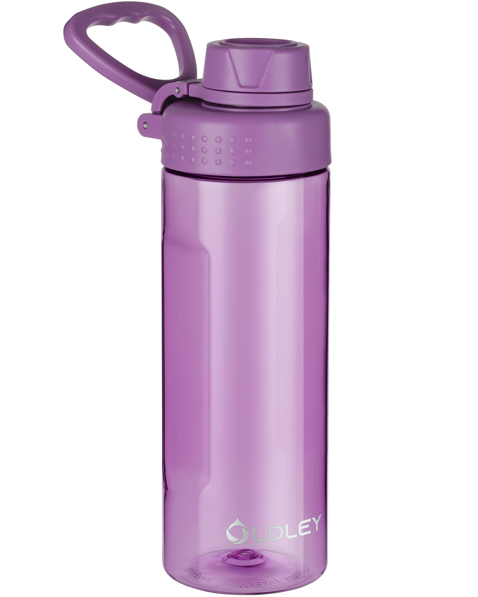 OLDLEY 600ml/20oz Water Bottle BPA Free Tritan Clear Water Bottle with Screw Lid & Carry Loop Reusable Leakproof Drinking Bottle for Sports, Gym, School, Outdoor (Black)