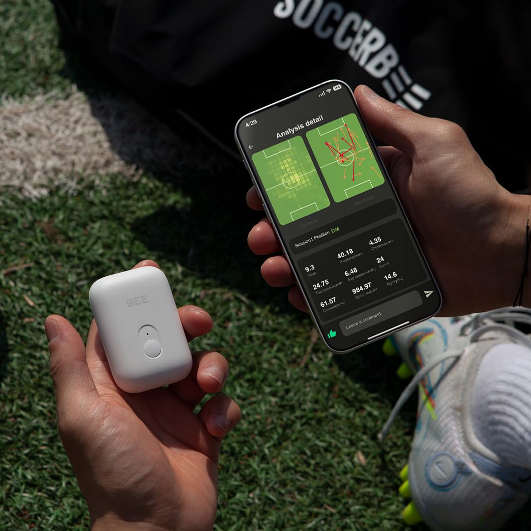 SOCCERBEE-BEE LITE 2 - Sports GPS Tracker & Vest for Outdoor Sports | 30days trial included & Subscription Requierd | Soccer Training Equipment | Fitness Tracker (Medium)