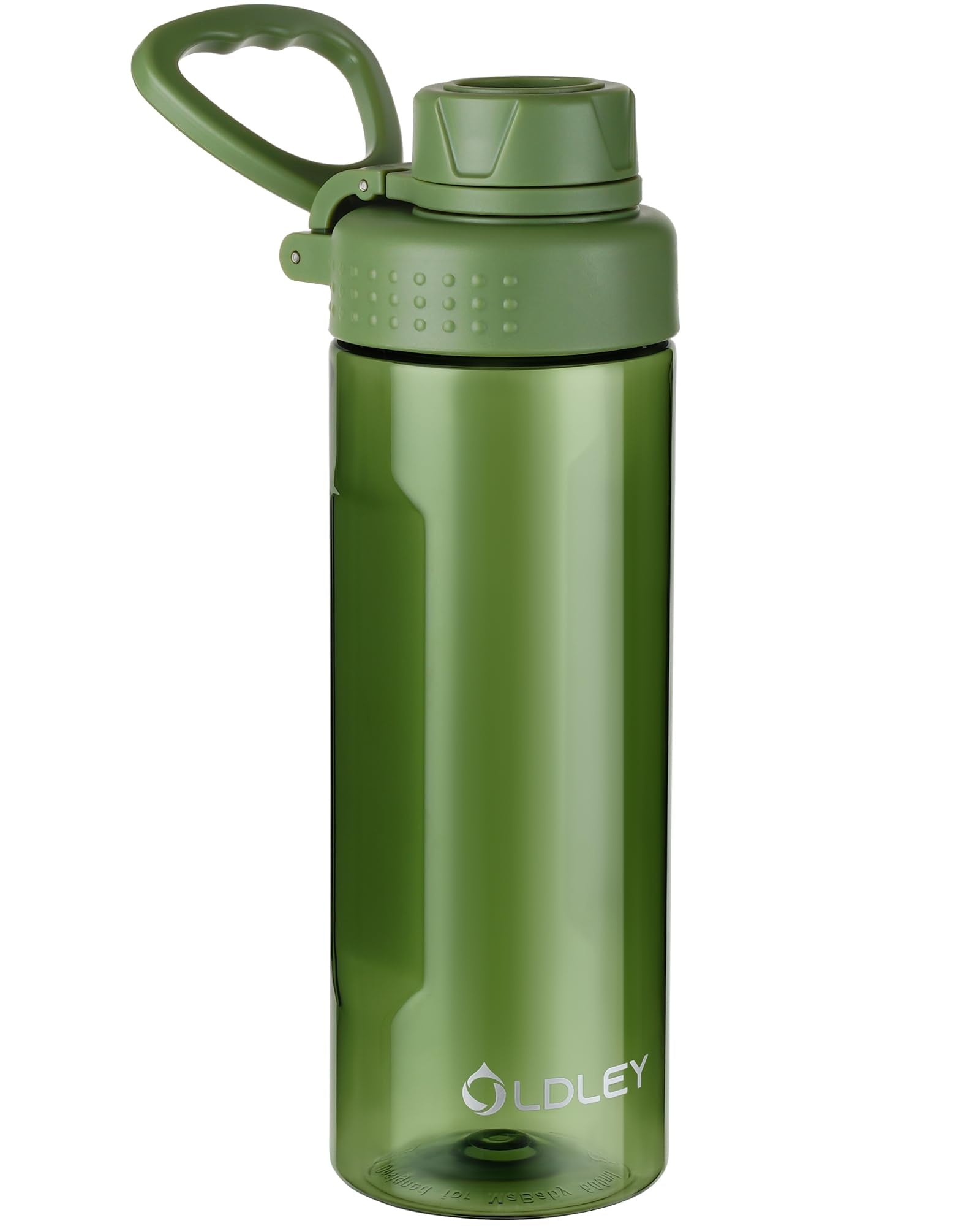 OLDLEY 600ml/20oz Water Bottle BPA Free Tritan Clear Water Bottle with Screw Lid & Carry Loop Reusable Leakproof Drinking Bottle for Sports, Gym, School, Outdoor (Black)