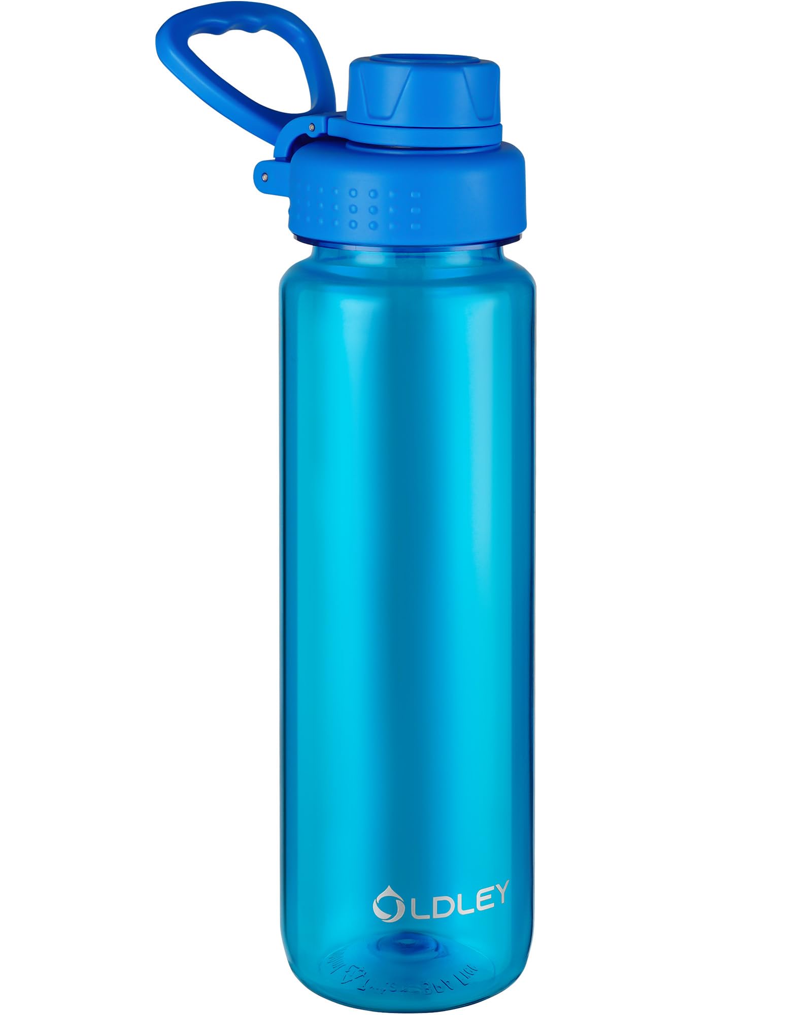 OLDLEY 600ml/20oz Water Bottle BPA Free Tritan Clear Water Bottle with Screw Lid & Carry Loop Reusable Leakproof Drinking Bottle for Sports, Gym, School, Outdoor (Black)