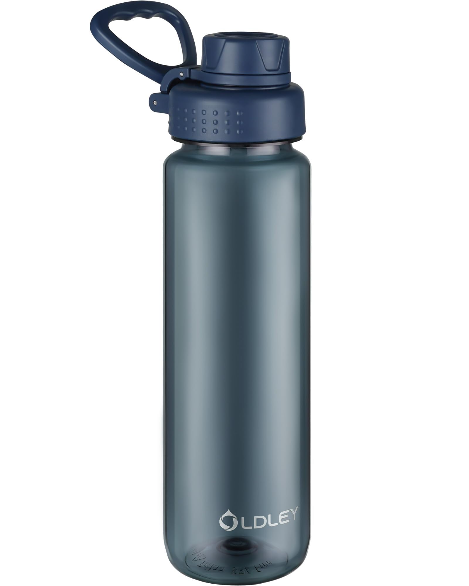 OLDLEY 600ml/20oz Water Bottle BPA Free Tritan Clear Water Bottle with Screw Lid & Carry Loop Reusable Leakproof Drinking Bottle for Sports, Gym, School, Outdoor (Black)