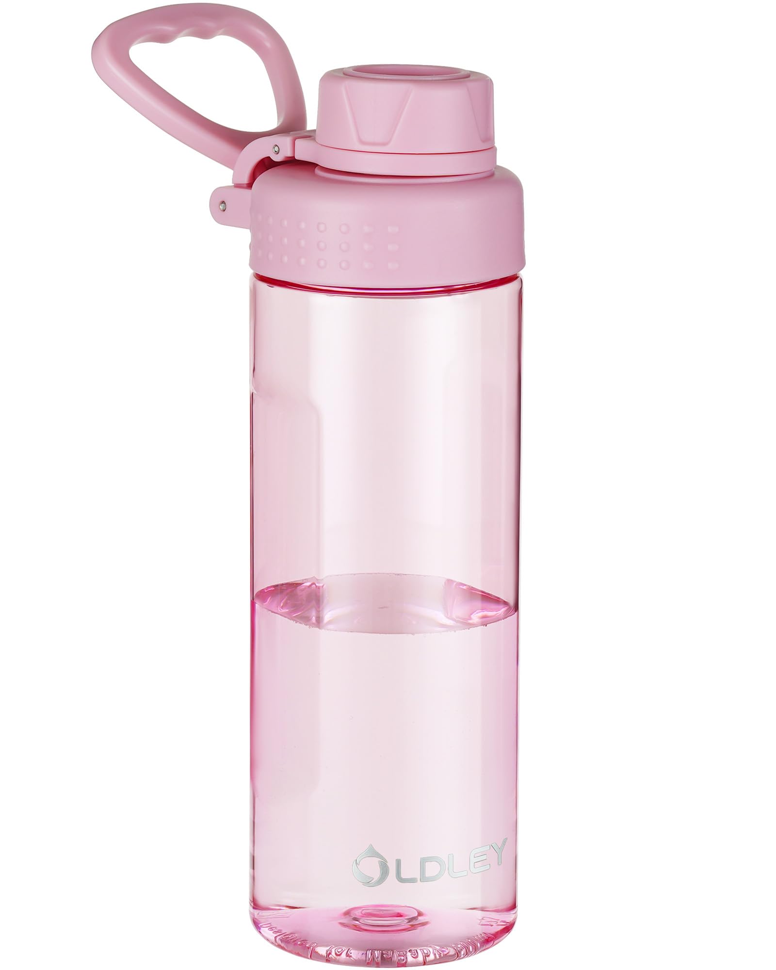OLDLEY 600ml/20oz Water Bottle BPA Free Tritan Clear Water Bottle with Screw Lid & Carry Loop Reusable Leakproof Drinking Bottle for Sports, Gym, School, Outdoor (Black)