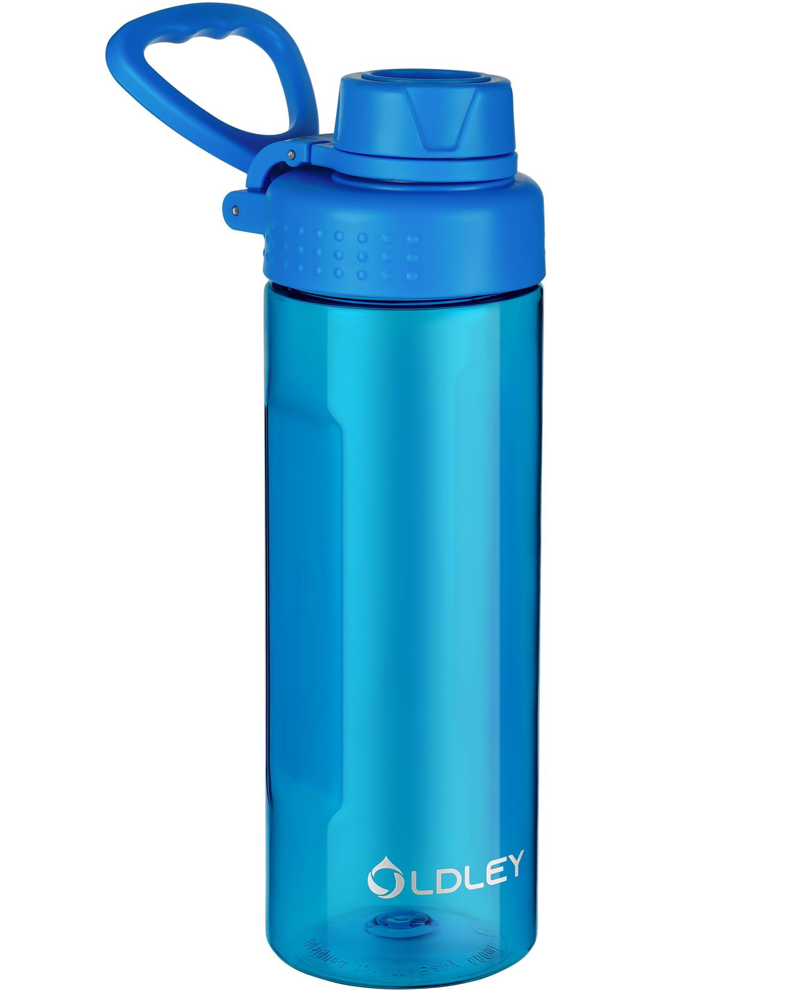 OLDLEY 600ml/20oz Water Bottle BPA Free Tritan Clear Water Bottle with Screw Lid & Carry Loop Reusable Leakproof Drinking Bottle for Sports, Gym, School, Outdoor (Black)
