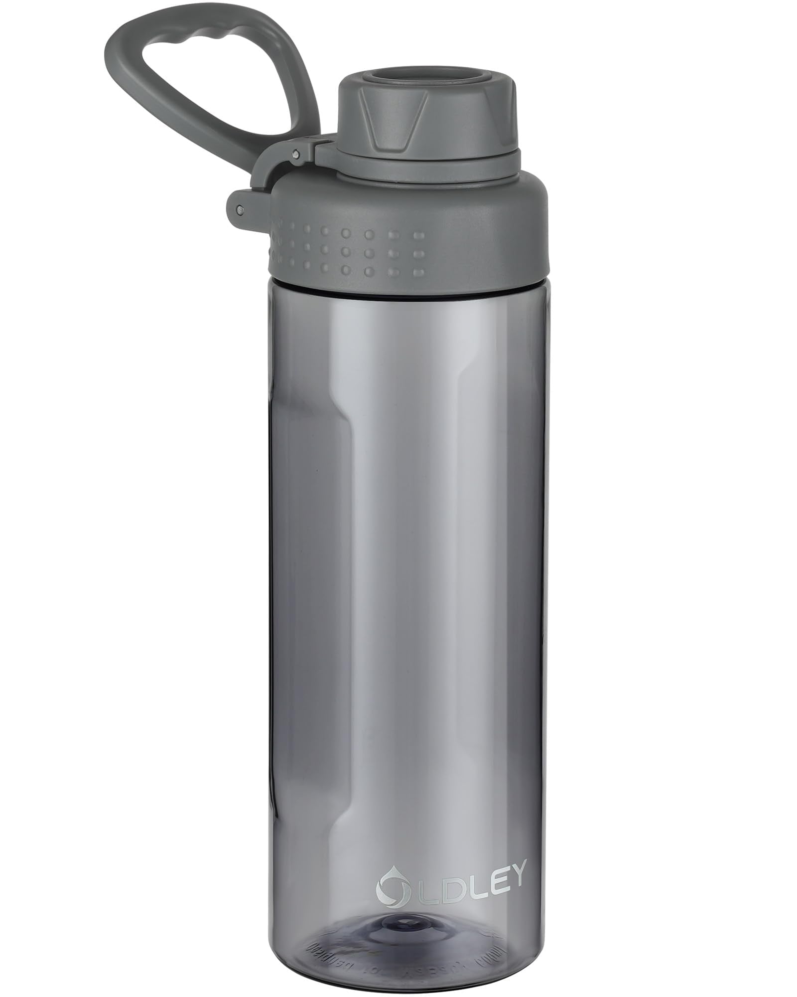 OLDLEY 600ml/20oz Water Bottle BPA Free Tritan Clear Water Bottle with Screw Lid & Carry Loop Reusable Leakproof Drinking Bottle for Sports, Gym, School, Outdoor (Black)