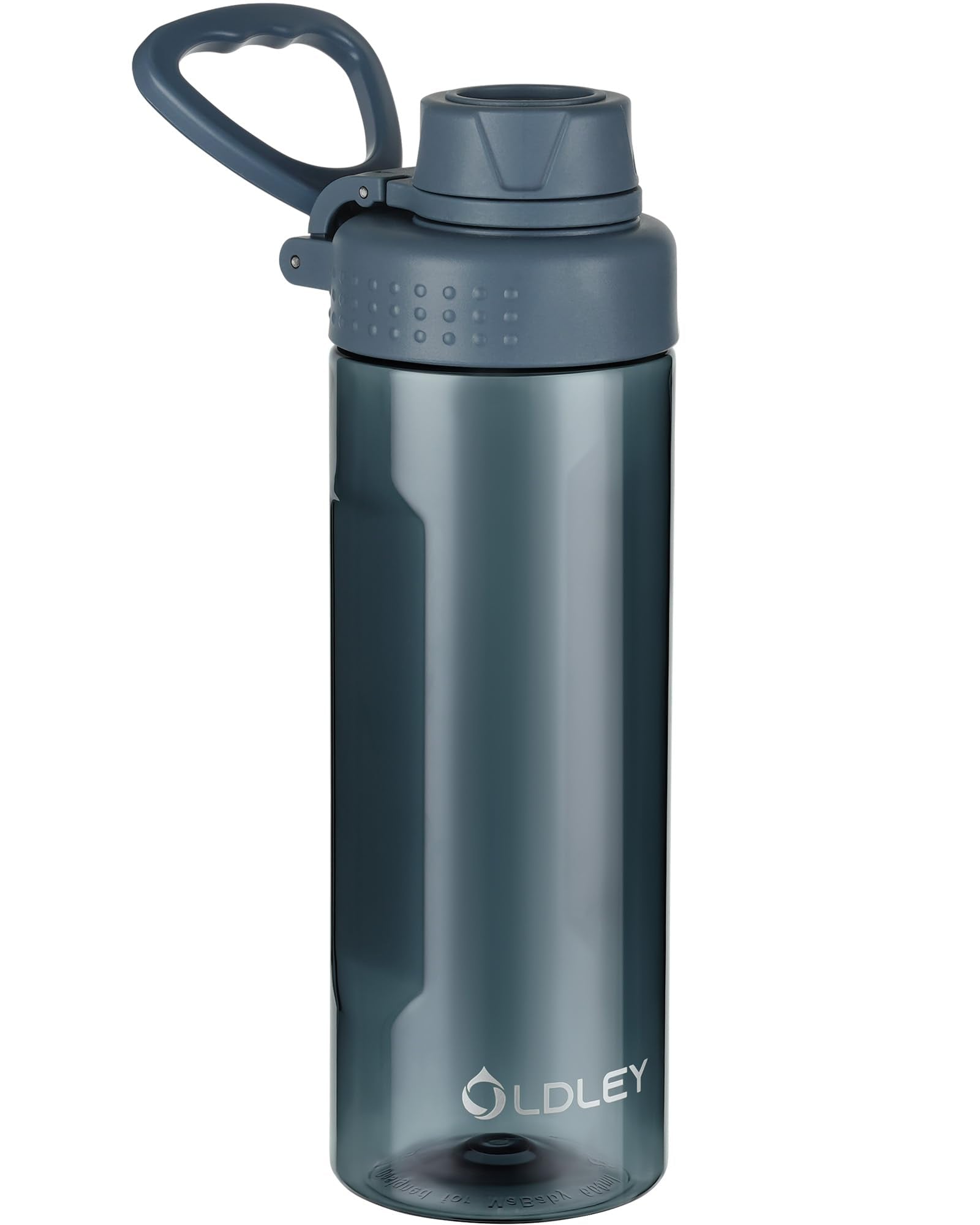 OLDLEY 600ml/20oz Water Bottle BPA Free Tritan Clear Water Bottle with Screw Lid & Carry Loop Reusable Leakproof Drinking Bottle for Sports, Gym, School, Outdoor (Black)
