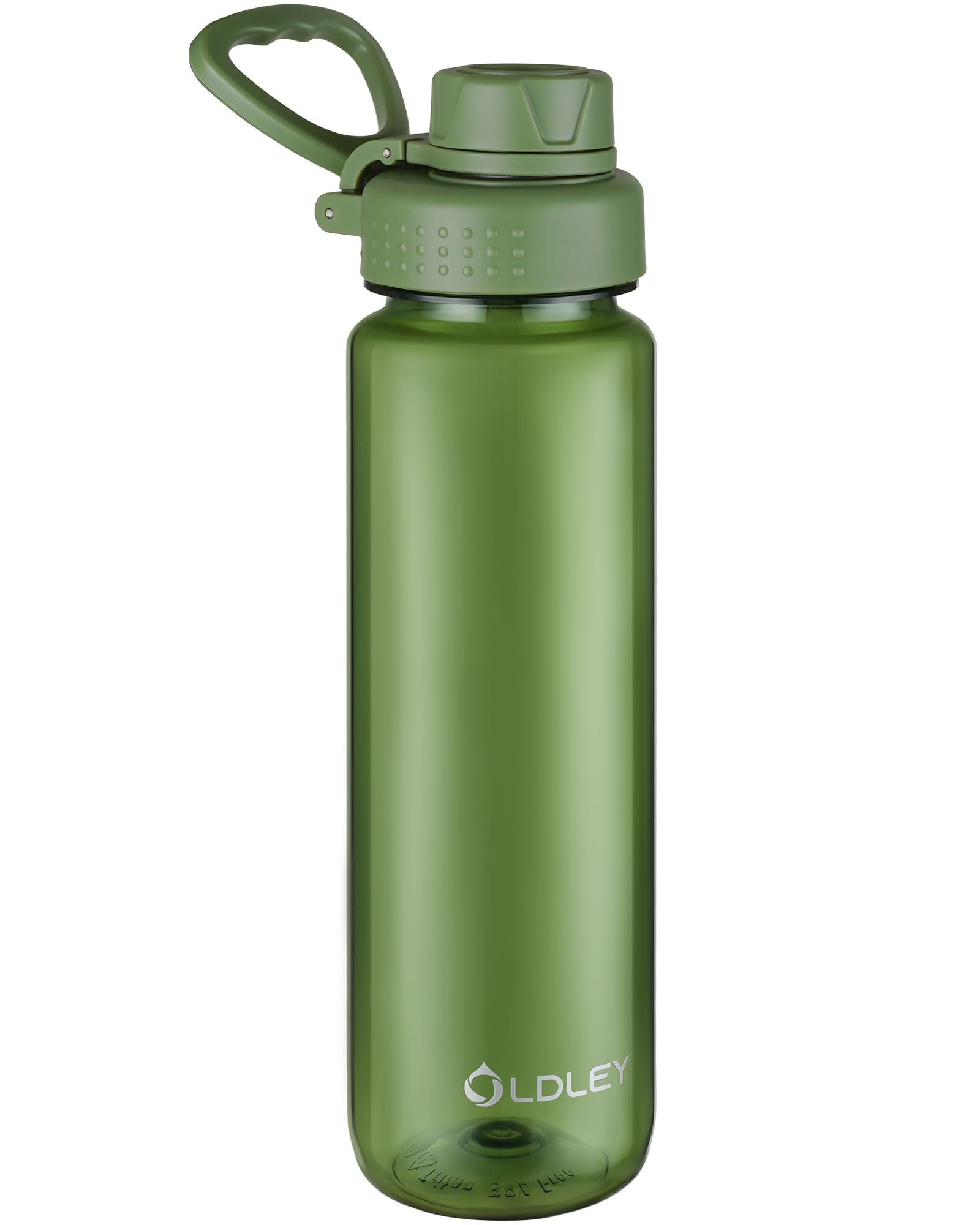 OLDLEY 600ml/20oz Water Bottle BPA Free Tritan Clear Water Bottle with Screw Lid & Carry Loop Reusable Leakproof Drinking Bottle for Sports, Gym, School, Outdoor (Black)