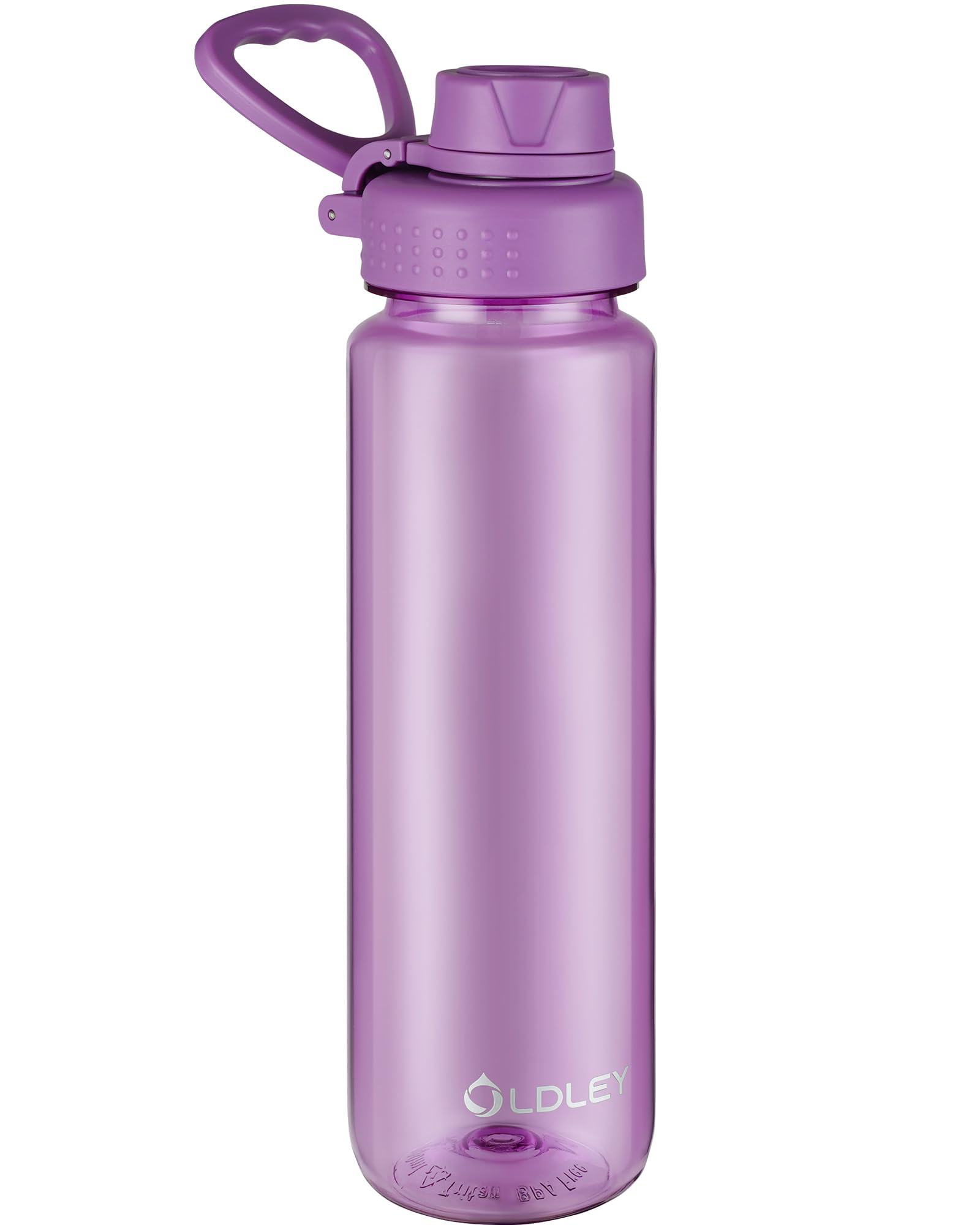 OLDLEY 600ml/20oz Water Bottle BPA Free Tritan Clear Water Bottle with Screw Lid & Carry Loop Reusable Leakproof Drinking Bottle for Sports, Gym, School, Outdoor (Black)