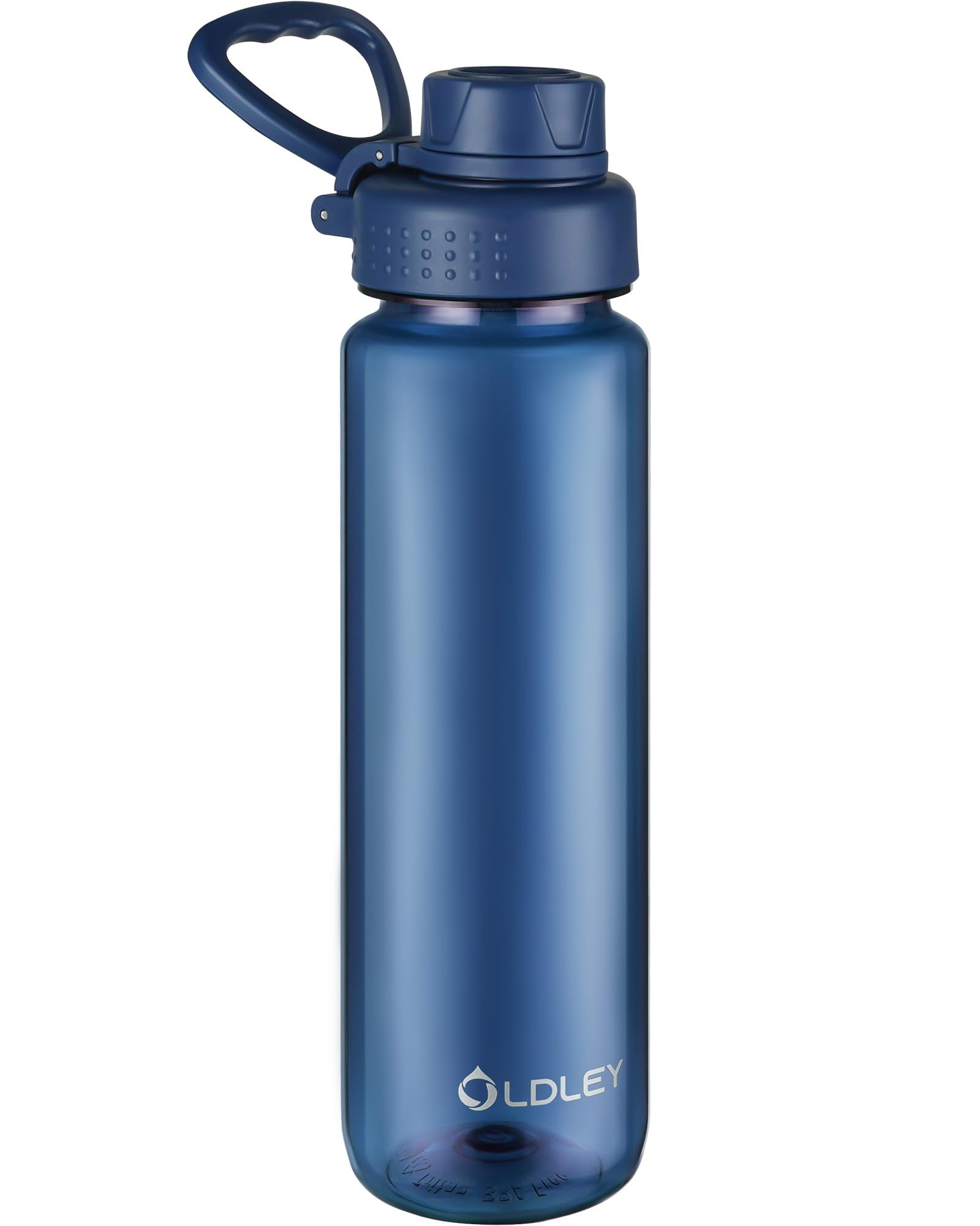 OLDLEY 600ml/20oz Water Bottle BPA Free Tritan Clear Water Bottle with Screw Lid & Carry Loop Reusable Leakproof Drinking Bottle for Sports, Gym, School, Outdoor (Black)