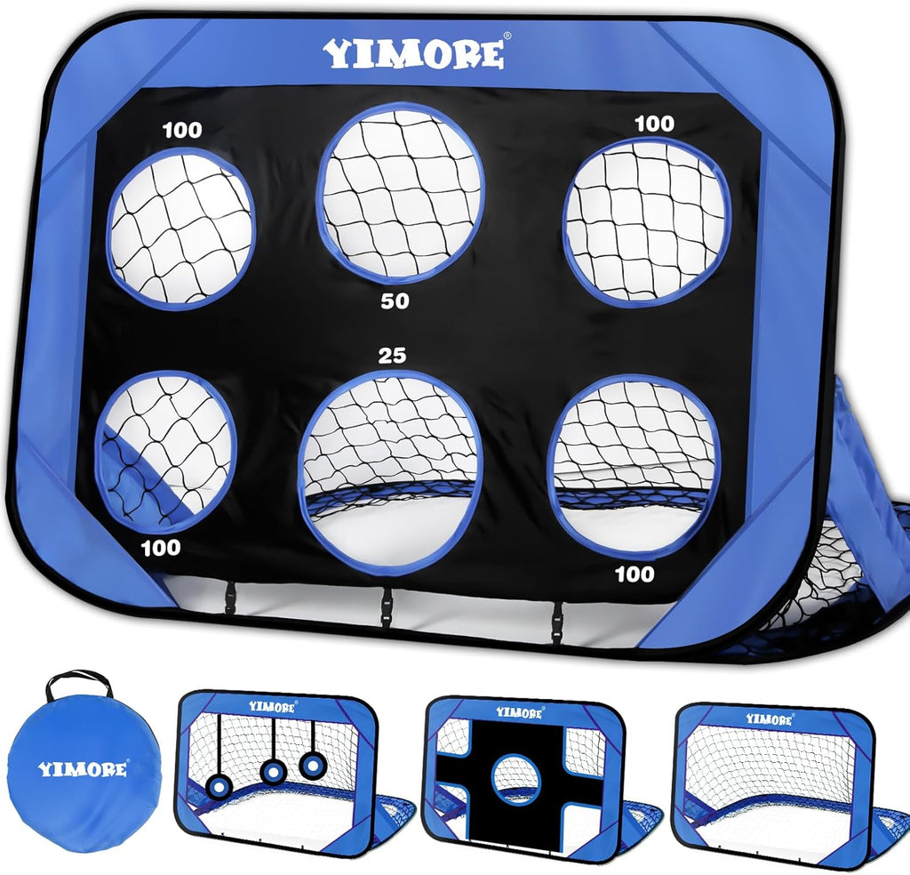 Football Goals for Kids Gift, Football Training Equipment 4 Modes with Carry Bag Goal Posts for Garden Indoor Outdoor, Gifts for Boys 6-12 Year Olds