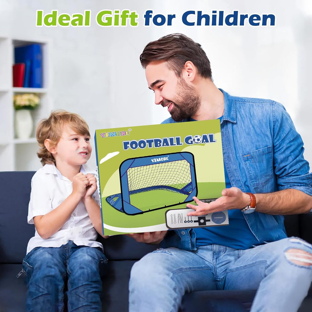 Football Goals for Kids Gift, Football Training Equipment 4 Modes with Carry Bag Goal Posts for Garden Indoor Outdoor, Gifts for Boys 6-12 Year Olds