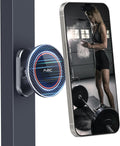 A2C All-Metal Gym Magnetic Phone Holder for MagSafe,High-End Workout Essentials Gift for Men Women,[Dual Magnet] Portable Phone Mount Gym Accessories Compatible with iPhone 16 15 14 13 12 (Gray)