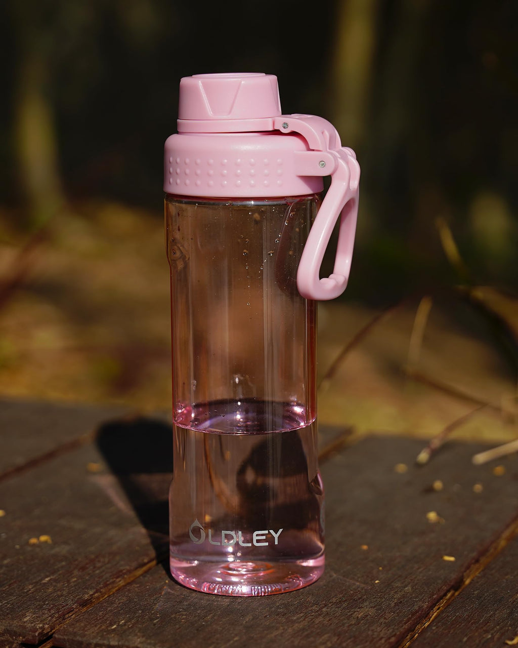 OLDLEY 600ml/20oz Water Bottle BPA Free Tritan Clear Water Bottle with Screw Lid & Carry Loop Reusable Leakproof Drinking Bottle for Sports, Gym, School, Outdoor (Black)