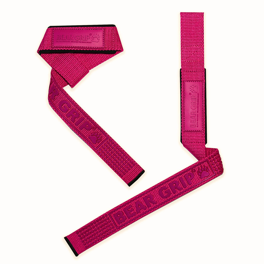 BEAR GRIP Straps - Premium Neoprene Padded Heavy Duty Double Stitched Weight Lifting Gym Straps, Deadlift, Gym Accessories for Men and Women, Advanced Gel Grip, 100% cotton, Extra long length