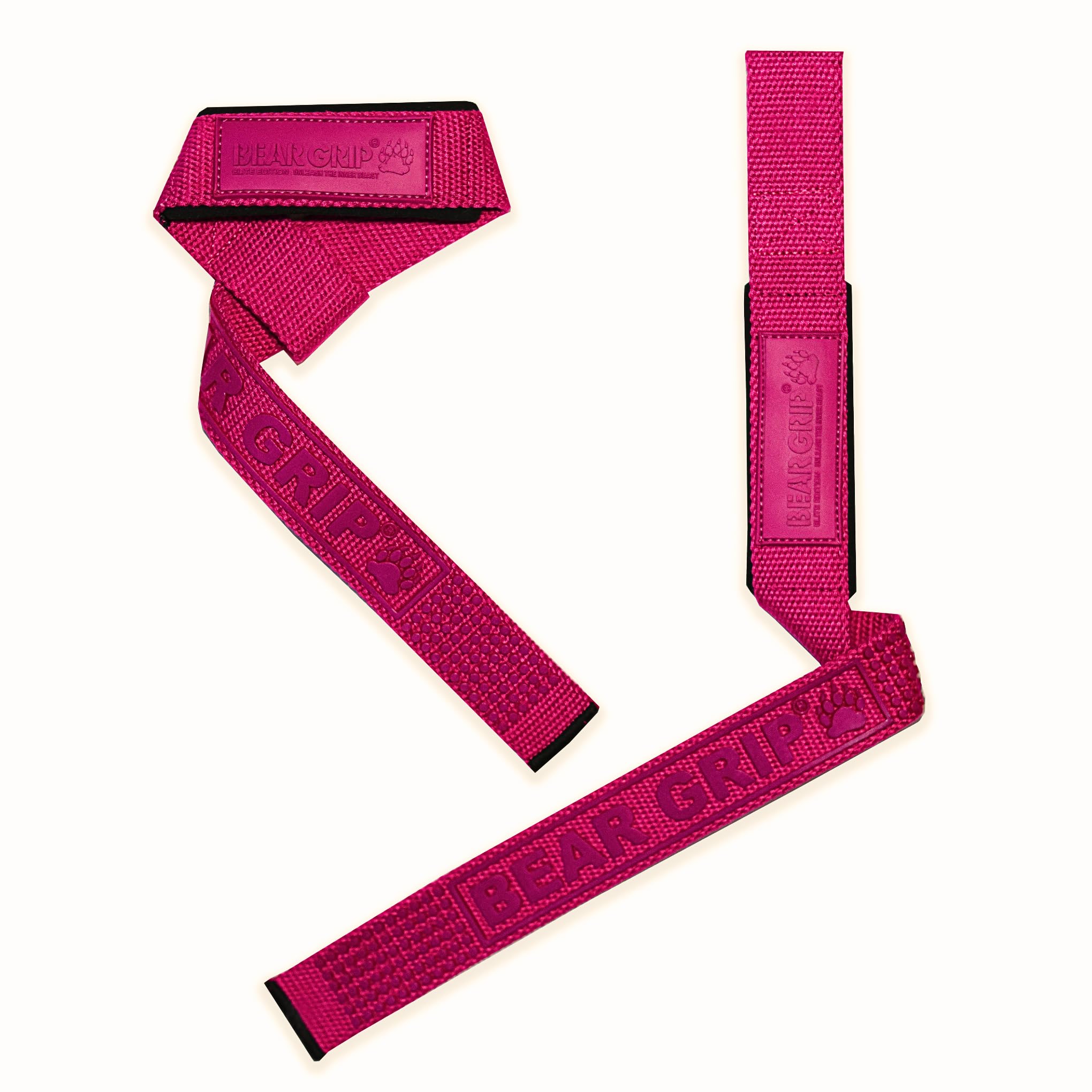 BEAR GRIP Straps - Premium Neoprene Padded Heavy Duty Double Stitched Weight Lifting Gym Straps, Deadlift, Gym Accessories for Men and Women, Advanced Gel Grip, 100% cotton, Extra long length