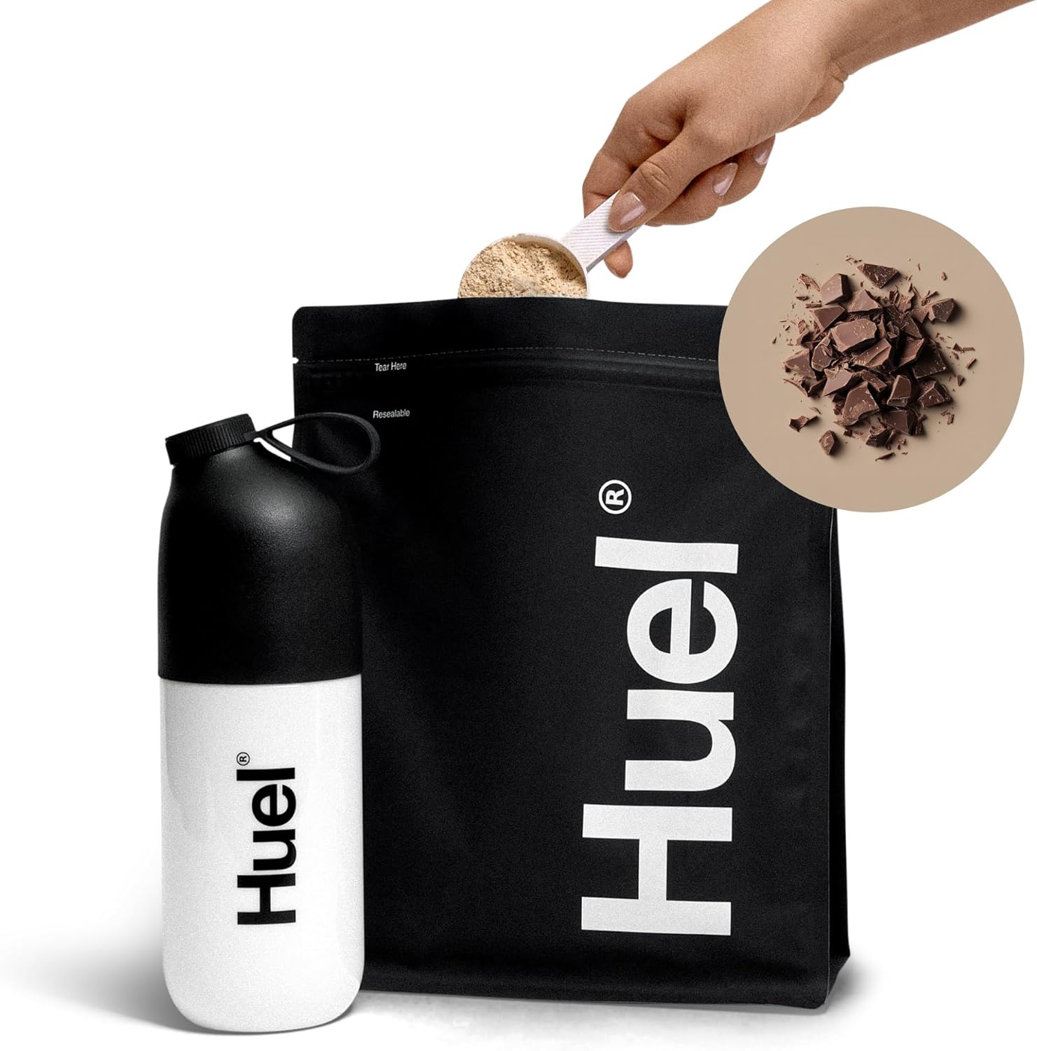 Huel Black Edition - Nutritionally Complete 100% Vegan Gluten-Free - Less Carbs More Protein - Powdered Meal (Chocolate, 1 Bag)