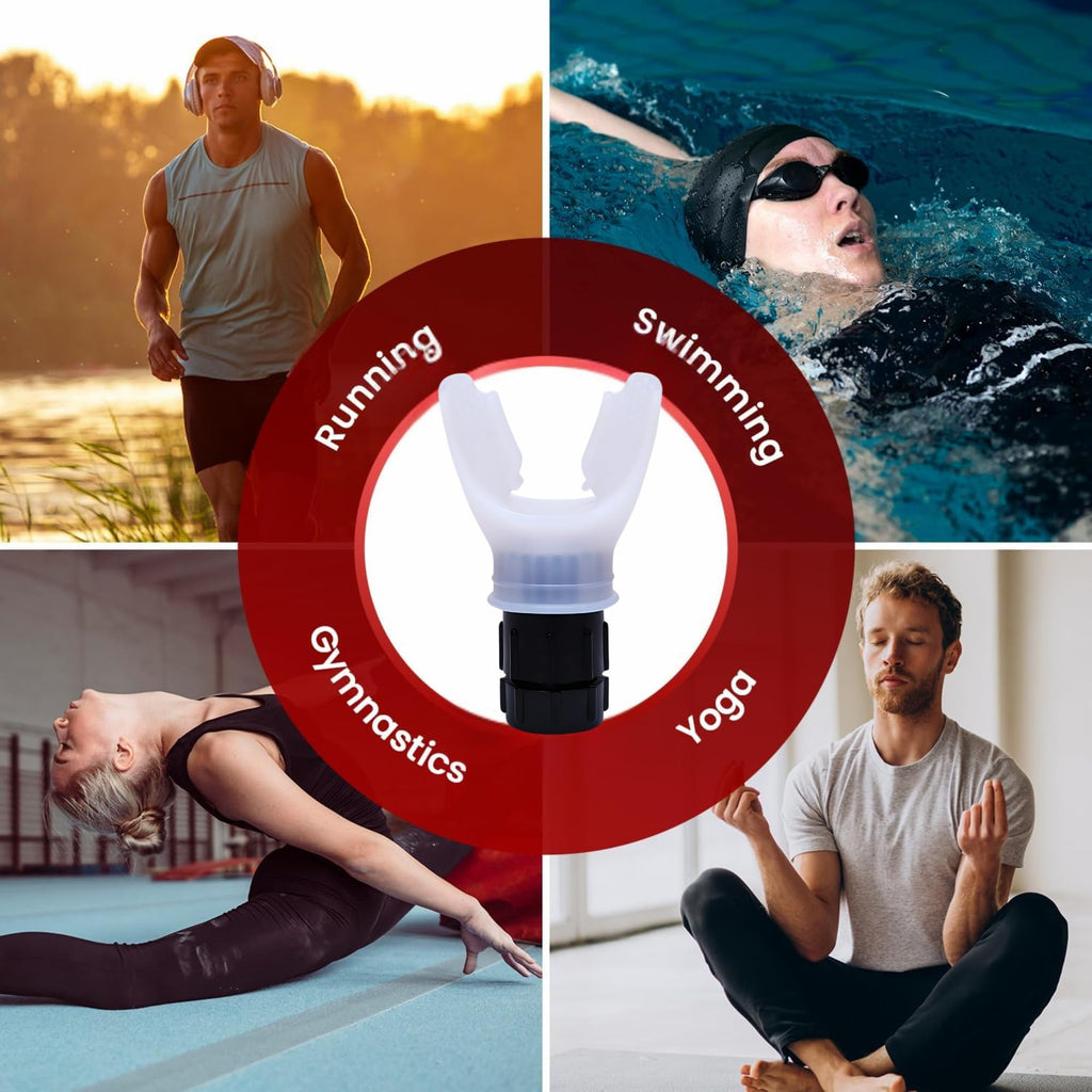 Lung Trainer Pro, Resistance Breathing Exerciser, Adjustable Respiratory Training Device for Athletes & Fitness, Portable & Easy to Clean with Neck Strap & Carry Pouch - Carbon Black