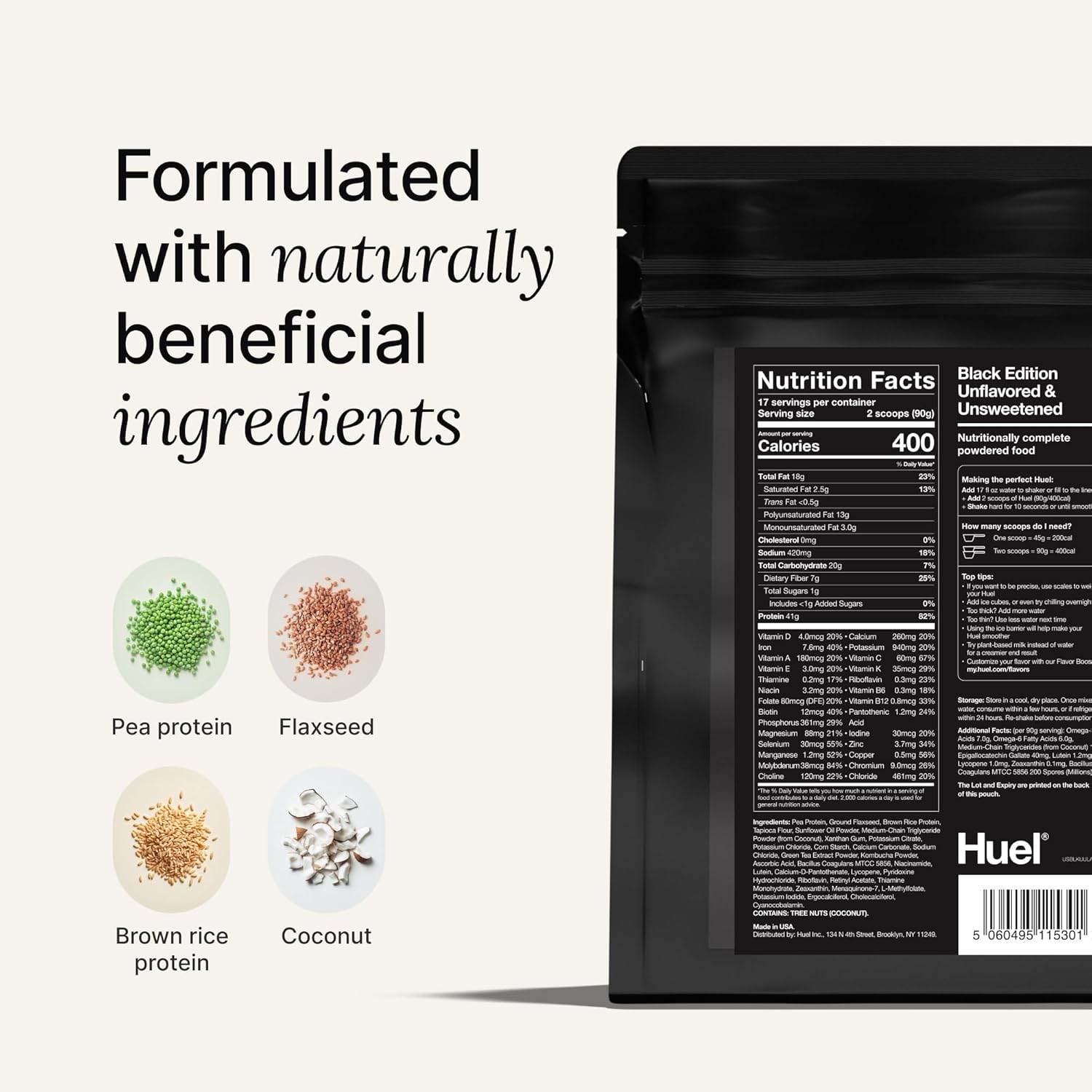 Huel Black Edition - Nutritionally Complete 100% Vegan Gluten-Free - Less Carbs More Protein - Powdered Meal (Chocolate, 1 Bag)