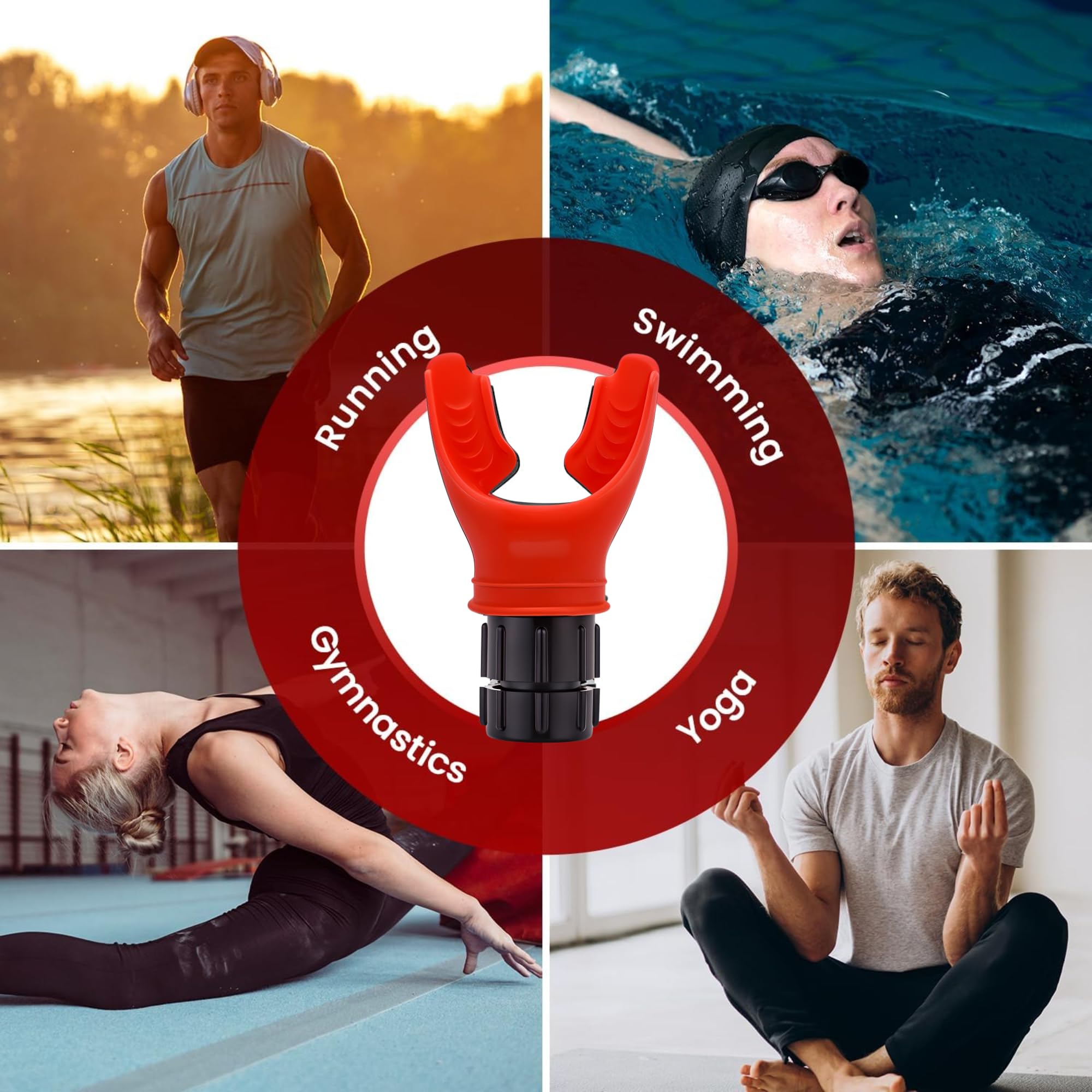 Lung Trainer Pro, Resistance Breathing Exerciser, Adjustable Respiratory Training Device for Athletes & Fitness, Portable & Easy to Clean with Neck Strap & Carry Pouch - Carbon Black